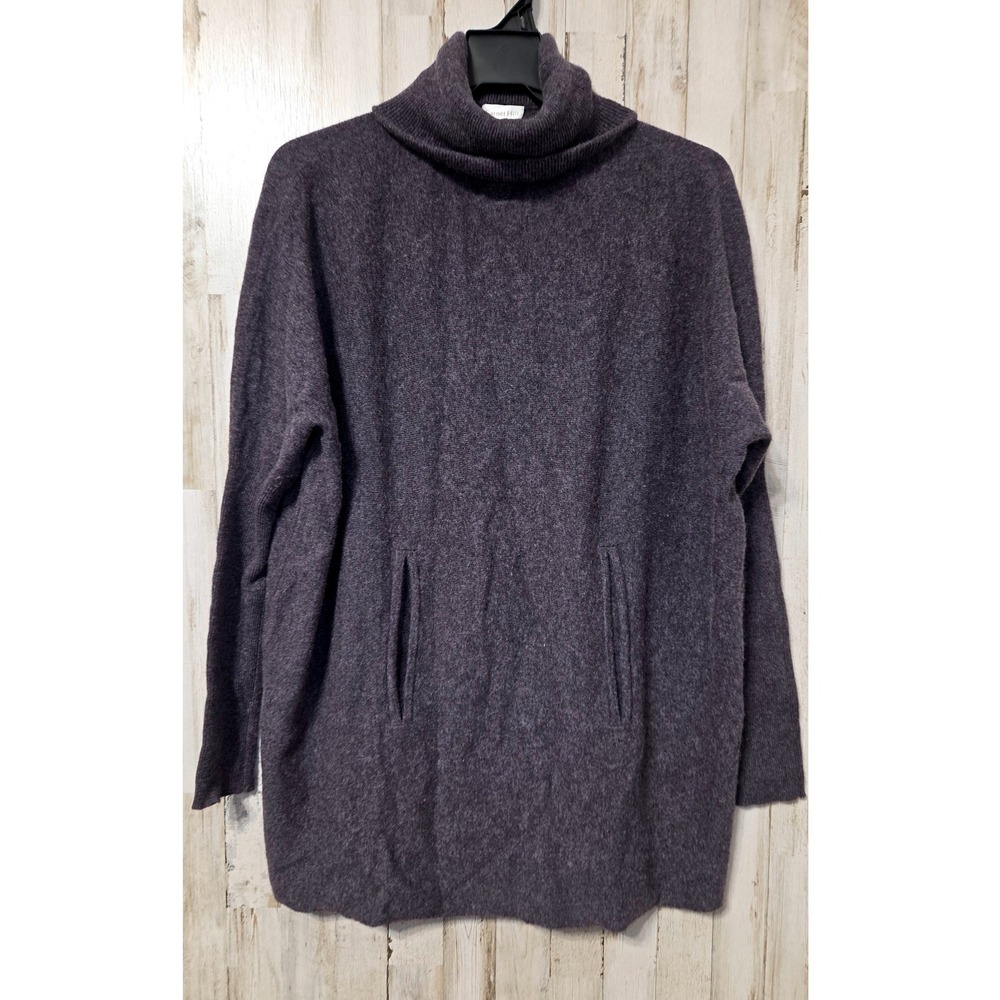 Garnet Hill S Cowlneck Wool/ Cashmere Pullover Oversize Tunic Sweater Pockets